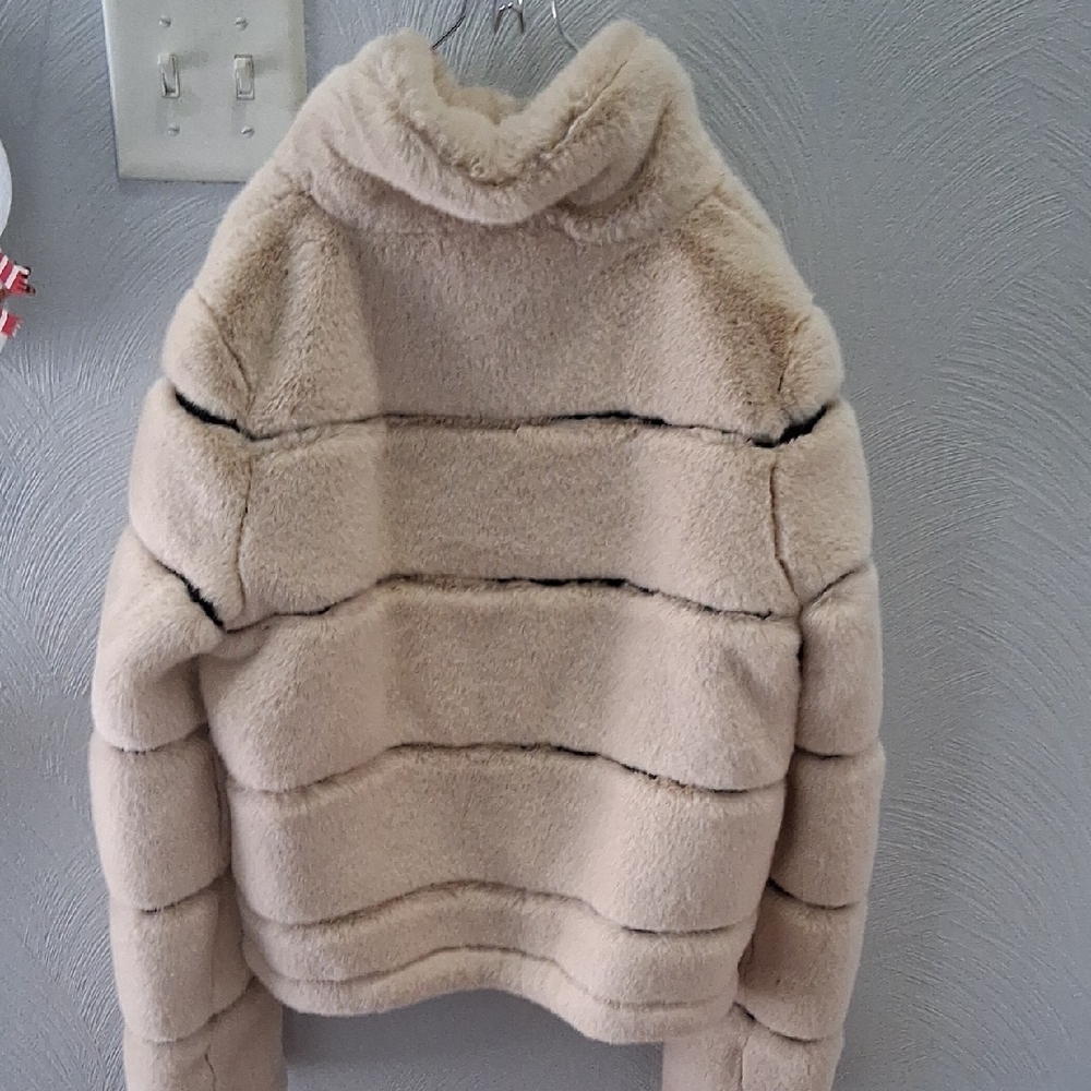 Karl Lagerfeld Beige Teddy Jacket - Picture 3 of 7